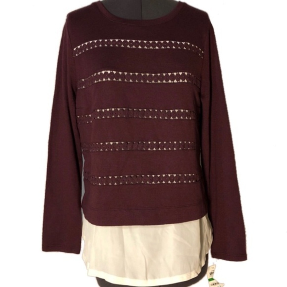 Maison Jules‎ NWT Women’s Wine Crewneck Sweater L